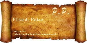 Pitsch Petur névjegykártya